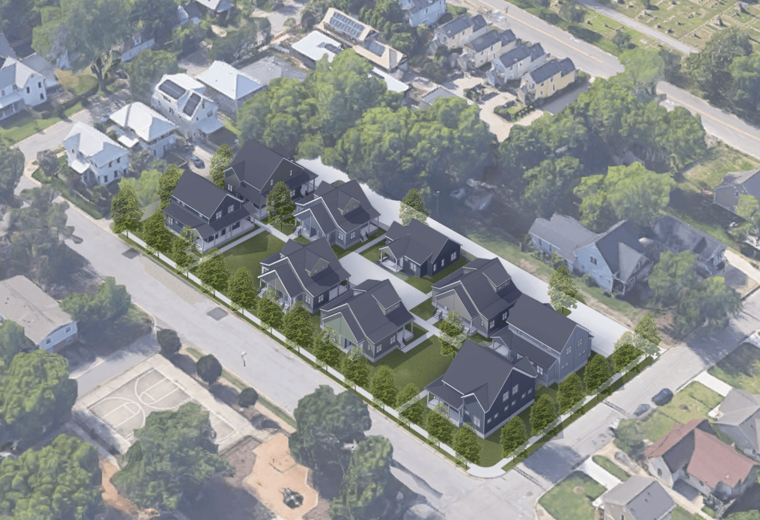 Neighborhood with houses